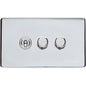 Studio Range Polished Chrome Switches & Sockets, Y02 - 3G Mixed Toggle Dimmer Switch 1xToggle 2xTED by Heritage Brass By M-Marcus