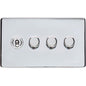 Studio Range Polished Chrome Switches & Sockets, Y02 - 4G Mixed Toggle Dimmer Switch 1xToggle 3xTED by Heritage Brass By M-Marcus
