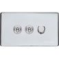 Studio Range Polished Chrome Switches & Sockets, Y02 - 3G Mixed Toggle Dimmer Switch 2xToggle 1xTED by Heritage Brass By M-Marcus