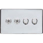 Studio Range Polished Chrome Switches & Sockets, Y02 - 4G Mixed Toggle Dimmer Switch 2xToggle 2xTED by Heritage Brass By M-Marcus