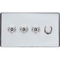Studio Range Polished Chrome Switches & Sockets, Y02 - 4G Mixed Toggle Dimmer Switch 3xToggle 1xTED by Heritage Brass By M-Marcus