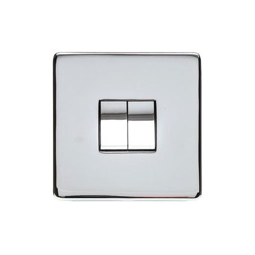 Studio Range Polished Chrome Switches & Sockets, Y02 - 2 Gang Rocker Switch by Heritage Brass By M-Marcus