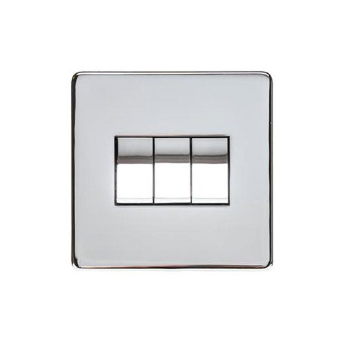 Studio Range Polished Chrome Switches & Sockets, Y02 - 3 Gang Rocker Switch by Heritage Brass By M-Marcus