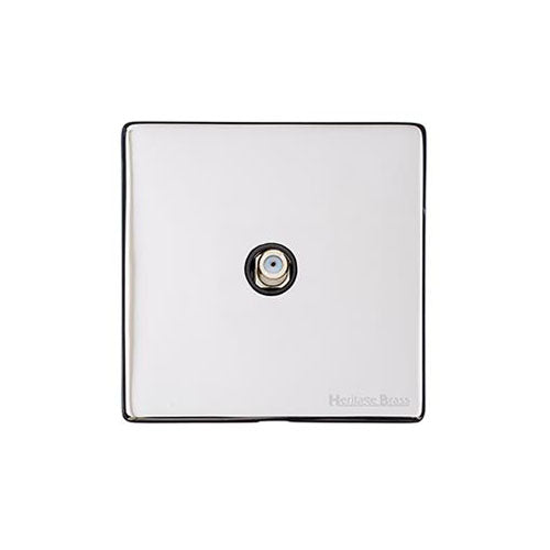Studio Range Polished Chrome Switches & Sockets, Y02 - 1 Gang Satellite Socket by Heritage Brass By M-Marcus