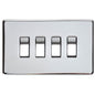 Studio Range Polished Chrome Switches & Sockets, Y02 - 4 Gang Rocker Switch by Heritage Brass By M-Marcus
