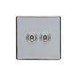 Studio Range Polished Chrome Switches & Sockets, Y02 - 2 Gang Toggle Switch by Heritage Brass By M-Marcus