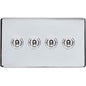 Studio Range Polished Chrome Switches & Sockets, Y02 - 4 Gang Toggle Switch by Heritage Brass By M-Marcus