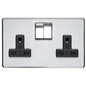 Studio Range Polished Chrome Switches & Sockets, Y02 - Double Socket (13 Amp) by Heritage Brass By M-Marcus