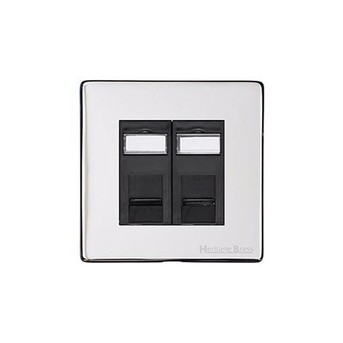 Studio Range Polished Chrome Switches & Sockets, Y02 - 2 Gang Master Line Socket by Heritage Brass By M-Marcus