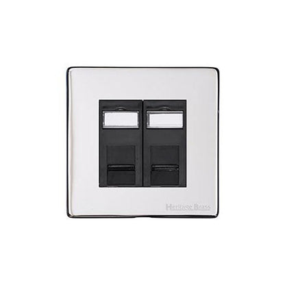 Studio Range Polished Chrome Switches & Sockets, Y02 - 2 Gang CAT6 by Heritage Brass By M-Marcus