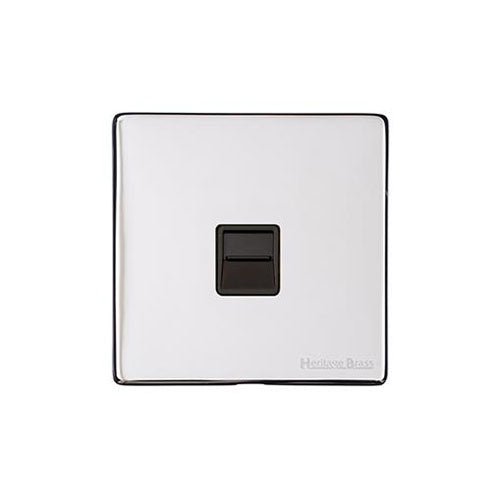 Studio Range Polished Chrome Switches & Sockets, Y02 - 1 Gang Secondary Line Socket by Heritage Brass By M-Marcus