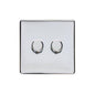 Studio Range Polished Chrome Switches & Sockets, Y02 - 2 Gang Dimmer 400 watts (Compatible with halogen/ incandescent bulbs) by Heritage Brass By M-Marcus