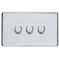 Studio Range Polished Chrome Switches & Sockets, Y02 - 3 Gang Dimmer 250 watts (Compatible with halogen/ incandescent bulbs) by Heritage Brass By M-Marcus