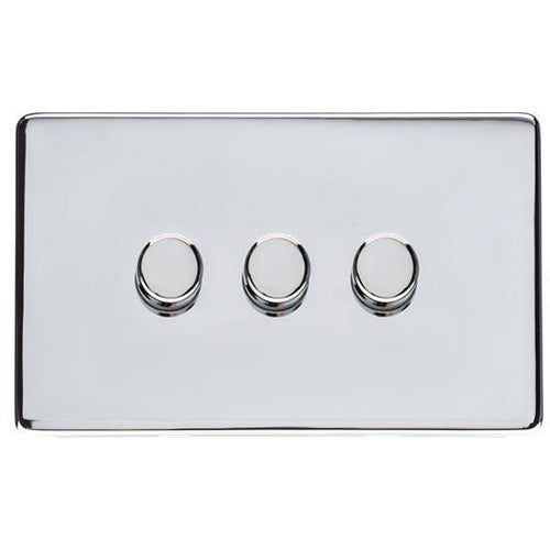 Studio Range Polished Chrome Switches & Sockets, Y02 - 3 Gang TED Dimmer (Compatible with LED Lamps) by Heritage Brass By M-Marcus