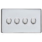 Studio Range Polished Chrome Switches & Sockets, Y02 - 4 Gang Dimmer 250 watts (Compatible with halogen/ incandescent bulbs) by Heritage Brass By M-Marcus