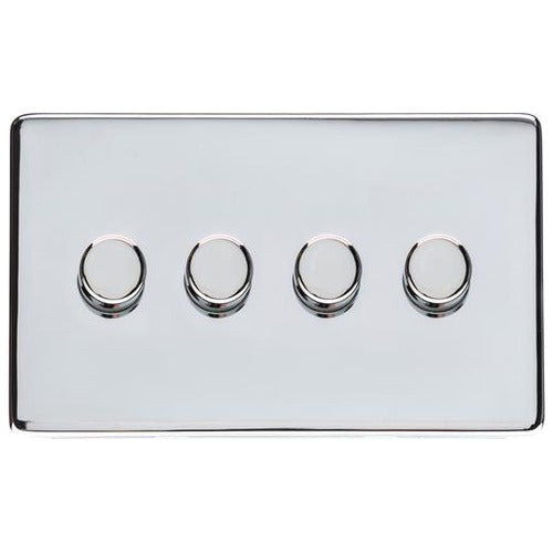 Studio Range Polished Chrome Switches & Sockets, Y02 - 4 Gang TED Dimmer (Compatible with LED Lamps) by Heritage Brass By M-Marcus