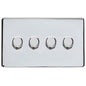 Studio Range Polished Chrome Switches & Sockets, Y02 - 4 Gang TED Dimmer (Compatible with LED Lamps) by Heritage Brass By M-Marcus
