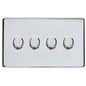 Studio Range Polished Chrome Switches & Sockets, Y02 - 4 Gang Dimmer 400 watts(Compatible with halogen/ incandescent bulbs) by Heritage Brass By M-Marcus