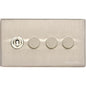 Studio Range Satin Nickel Switches & Sockets, Y05 - 4G Mixed Toggle Dimmer Switch 1xToggle 3xTED by Heritage Brass By M-Marcus