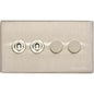Studio Range Satin Nickel Switches & Sockets, Y05 - 4G Mixed Toggle Dimmer Switch 2xToggle 2xTED by Heritage Brass By M-Marcus