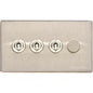 Studio Range Satin Nickel Switches & Sockets, Y05 - 4G Mixed Toggle Dimmer Switch 3xToggle 1xTED by Heritage Brass By M-Marcus