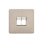 Studio Range Satin Nickel Switches & Sockets, Y05 - 2 Gang Rocker Switch by Heritage Brass By M-Marcus
