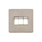 Studio Range Satin Nickel Switches & Sockets, Y05 - 3 Gang Rocker Switch by Heritage Brass By M-Marcus