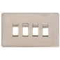 Studio Range Satin Nickel Switches & Sockets, Y05 - 4 Gang Rocker Switch by Heritage Brass By M-Marcus