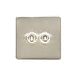 Studio Range Satin Nickel Switches & Sockets, Y05 - 2 Gang Toggle Switch by Heritage Brass By M-Marcus