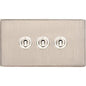 Studio Range Satin Nickel Switches & Sockets, Y05 - 3 Gang Toggle Switch by Heritage Brass By M-Marcus