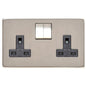 Studio Range Satin Nickel Switches & Sockets, Y05 - Double Socket (13 Amp) by Heritage Brass By M-Marcus