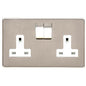 Studio Range Satin Nickel Switches & Sockets, Y05 - Double Socket (13 Amp) by Heritage Brass By M-Marcus