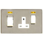 Studio Range Satin Nickel Switches & Sockets, Y05 - 45A Cooker Unit + 13A Socket by Heritage Brass By M-Marcus