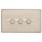 Studio Range Satin Nickel Switches & Sockets, Y05 - 3 Gang Dimmer 250 watts (Compatible with halogen/ incandescent bulbs) by Heritage Brass By M-Marcus