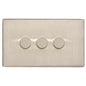 Studio Range Satin Nickel Switches & Sockets, Y05 - 3 Gang TED Dimmer (Compatible with LED Lamps) by Heritage Brass By M-Marcus