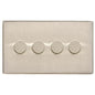 Studio Range Satin Nickel Switches & Sockets, Y05 - 4 Gang Dimmer 250 watts (Compatible with halogen/ incandescent bulbs) by Heritage Brass By M-Marcus