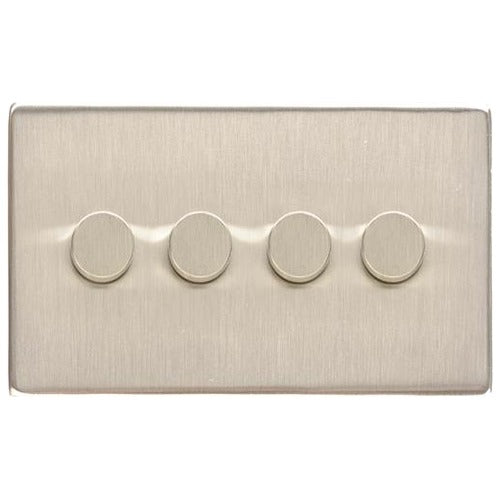 Studio Range Satin Nickel Switches & Sockets, Y05 - 4 Gang TED Dimmer (Compatible with LED Lamps) by Heritage Brass By M-Marcus