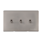 Studio Range Satin Nickel Switches & Sockets, Y05 - 3 Gang Stockholm Toggle by Heritage Brass By M-Marcus