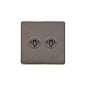 Studio Range Polished Bronze Switches & Sockets, Y07 - 2 Gang Toggle Switch by Heritage Brass By M-Marcus