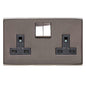 Studio Range Polished Bronze Switches & Sockets, Y07 - Double Socket (13 Amp) by Heritage Brass By M-Marcus