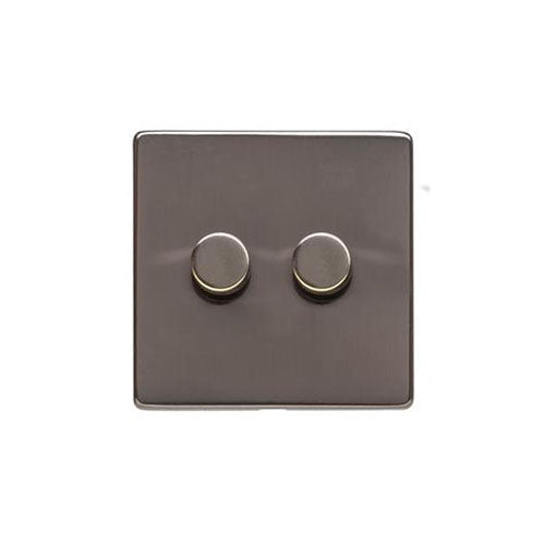 Studio Range Polished Bronze Switches & Sockets, Y07 - 2 Gang Dimmer 250 watts (Compatible with halogen/ incandescent bulbs) by Heritage Brass By M-Marcus