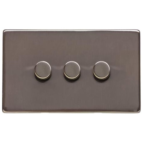 Studio Range Polished Bronze Switches & Sockets, Y07 - 3G Multi Location Secondary Dimmer by Heritage Brass By M-Marcus