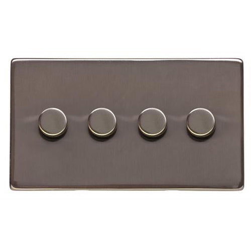 Studio Range Polished Bronze Switches & Sockets, Y07 - 4 Gang Dimmer 250 watts (Compatible with halogen/ incandescent bulbs) by Heritage Brass By M-Marcus