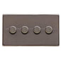 Studio Range Polished Bronze Switches & Sockets, Y07 - 4 Gang Dimmer 250 watts (Compatible with halogen/ incandescent bulbs) by Heritage Brass By M-Marcus