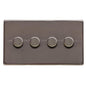 Studio Range Polished Bronze Switches & Sockets, Y07 - 4 Gang Dimmer 400 watts(Compatible with halogen/ incandescent bulbs) by Heritage Brass By M-Marcus