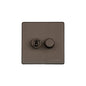 Studio Range Matt Bronze Switches & Sockets, Y09 - 2G Mixed Toggle Dimmer Switch 1xToggle 1xTED by Heritage Brass By M-Marcus