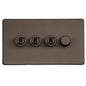 Studio Range Matt Bronze Switches & Sockets, Y09 - 4G Mixed Toggle Dimmer Switch 3xToggle 1xTED by Heritage Brass By M-Marcus