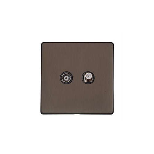 Studio Range Matt Bronze Switches & Sockets, Y09 - TV/Satellite Socket by Heritage Brass By M-Marcus