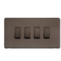 Studio Range Matt Bronze Switches & Sockets, Y09 - 4 Gang Rocker Switch by Heritage Brass By M-Marcus