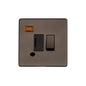 Studio Range Matt Bronze Switches & Sockets, Y09 - Switched Spur with Neon + Cord (13 Amp) by Heritage Brass By M-Marcus